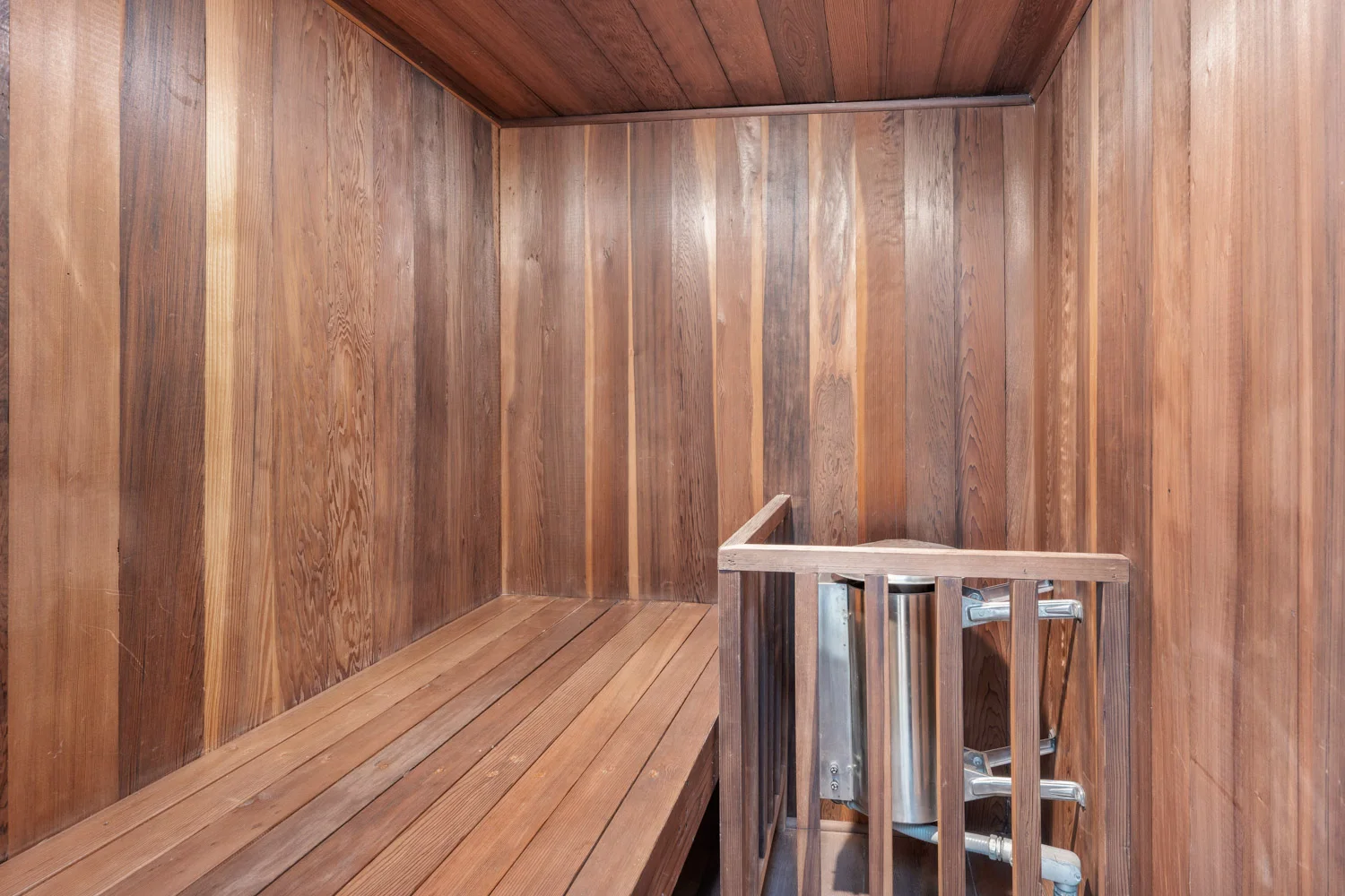 The cedar sauna.